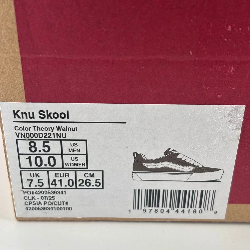 Vans Knu Skool Men 8.5 Women 10 Walnut Brown Puffy Skate VN000D221NU New